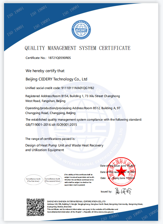Quality Management System Certificate